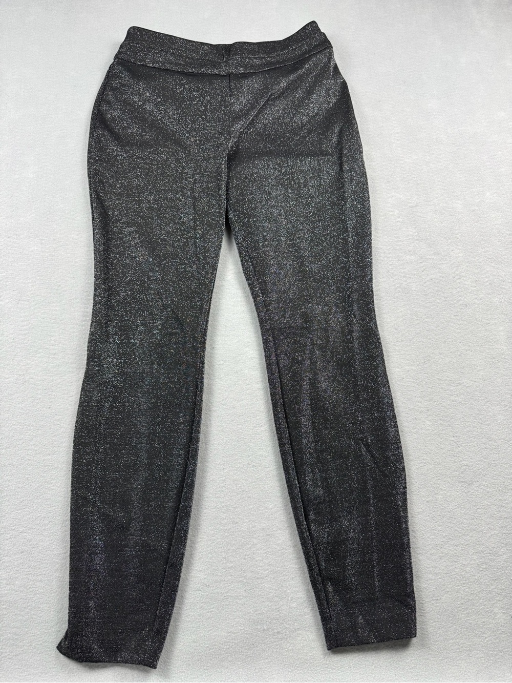 New York & Co Women’s Medium Pants Stretch Metallic Charcoal Glam Shimmer
